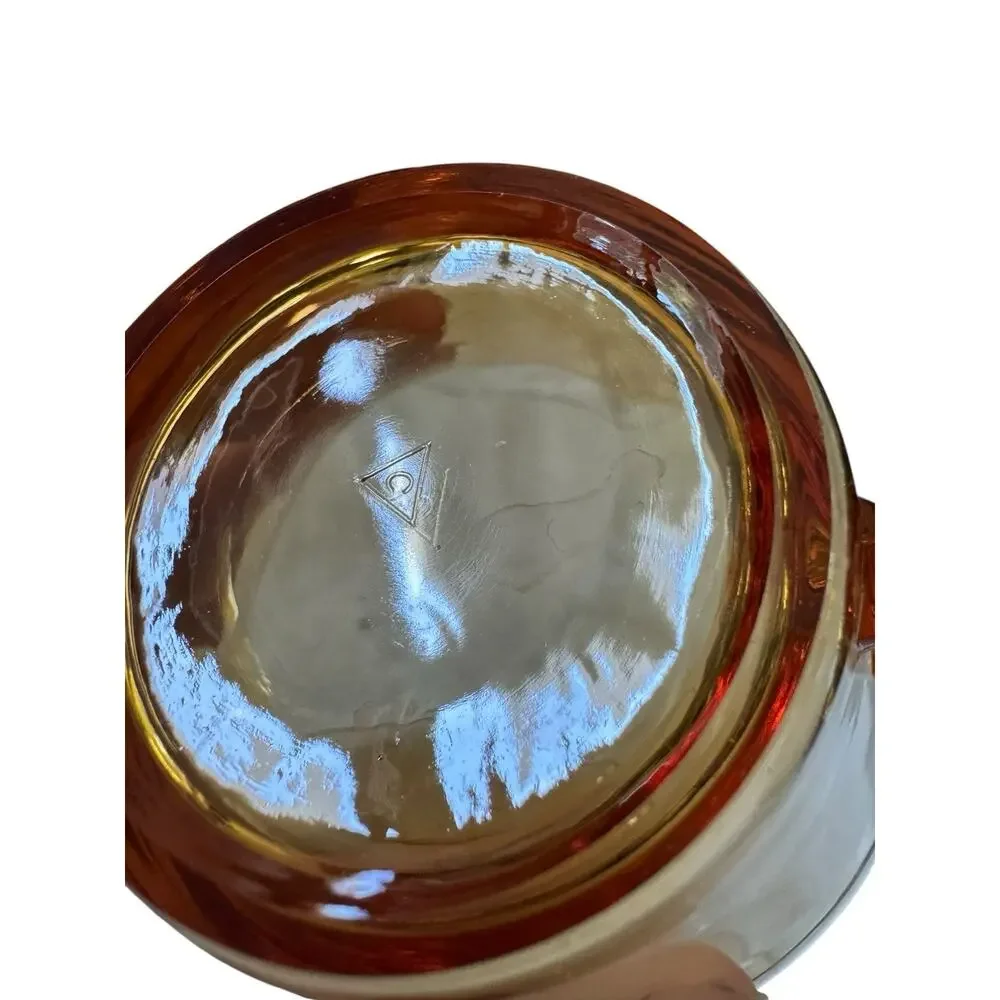 Cambridge Glass Amber Cup & Saucer Set (2 Each) VTG Elegant Tea Coffee Entertain